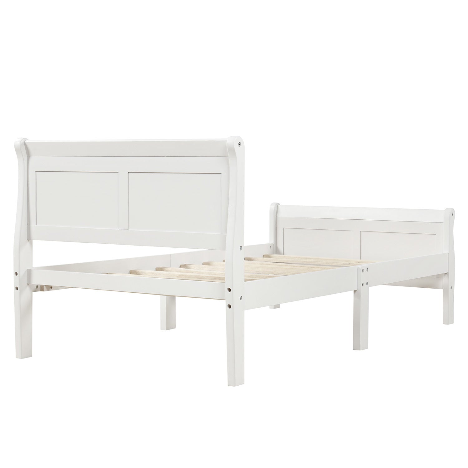 Minimalist Wood Platform Bed Twin Mattress Foundation with Headboard Footboard Solid Wood Support - Grand Goldman Shop