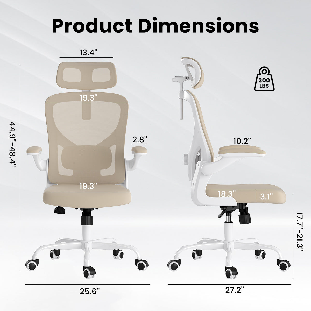 Ergonomic Office Chair, Home Office Desk Chair with Headrest, High Back Computer Chair with Armrests and Adjustable Lumbar Su