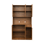 70.87' Tall Wardrobe& Kitchen Cabinet, with 6-Doors, 1-Open Shelves and 1-Drawer for bedroom,Walnut - Grand Goldman Shop