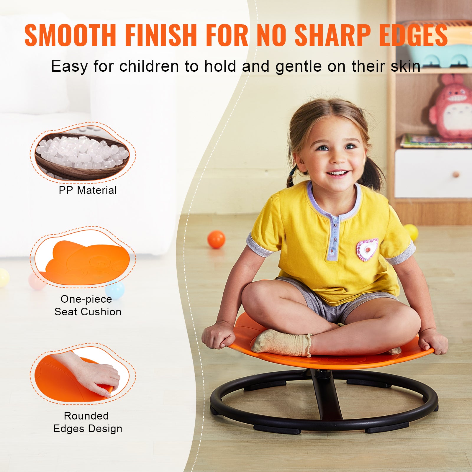 VEVOR Elephant Kids Swivel Chair, 220 LBS Capacity, 360° Spinning Chair, Autistic Kids Sensory Toy Chair with Non-Slip Metal 