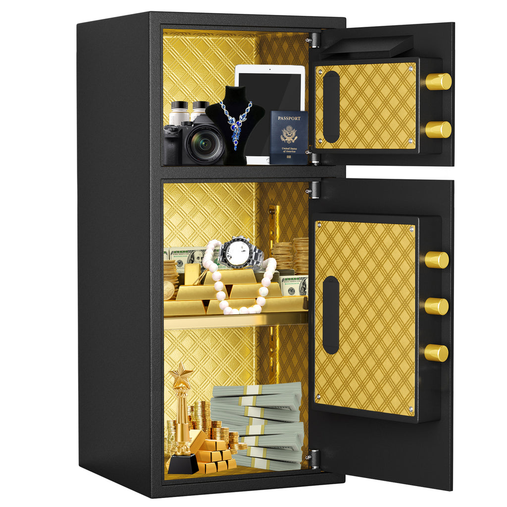 Large Double-door Coin-operated Safe,Digital Security Safe with Fireproof and Waterproof Bag,7.0 Cubic Feet Safe Box with Hid