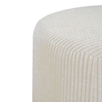 Upholstered Round Ottoman,Beige,Corduroy - Grand Goldman Shop