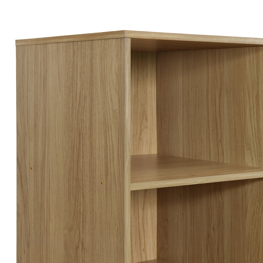 Doorless Wooden Storage Wardrobe for Dedroom with Shelves and 3 Drawers,Nature - Grand Goldman Shop