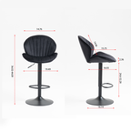 Bar Stools Set of 2 - Adjustable Barstools with Back and Footrest, Counter Height Bar Chairs for Kitchen, Pub -black - Grand Goldman Shop