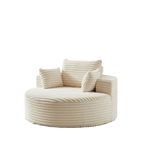 55'L Corduroy Sponge single sofa,No Assembly Required,Fluffy Modern Sleeper Chair for Living room, Bedroom, Lounge and Projection Room(Not a swivel chair.) - Grand Goldman Shop