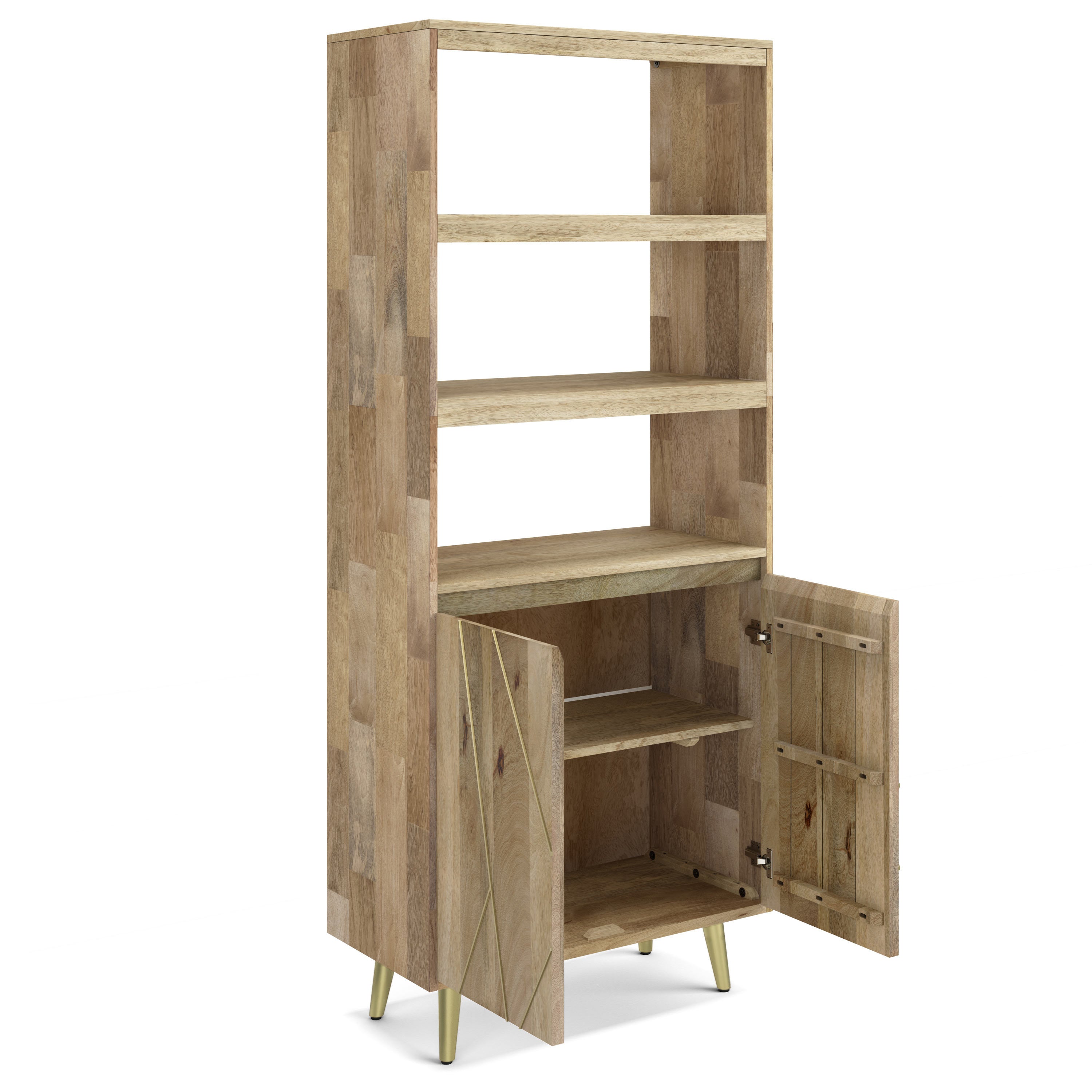 Jager - Bookshelf with Doors - Natural | Premium Home Decor - Grand Goldman