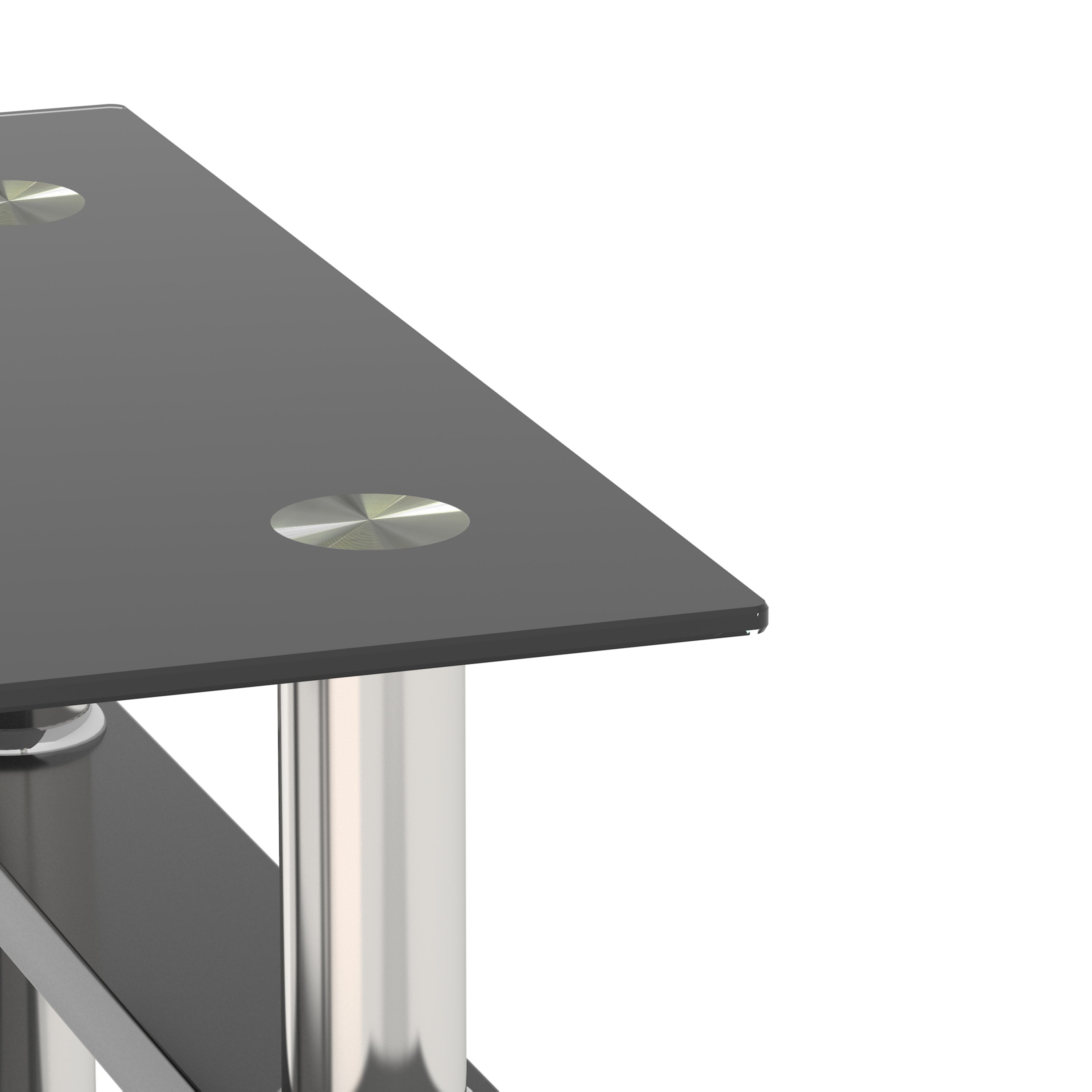 Modern Tempered Glass Tea Table Coffee Table End Table, Black, Square, 1-Piece for Living Room - Grand Goldman Shop