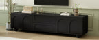ON-TREND Cream Style TV Stand with Arched Doors & 2 Drawers for TVs up to 75', Minimalist Media Console with Rebound Device, Entertainment Center with 5 Iron Round Legs for Living Room, Bedroom, Black - Grand Goldman Shop