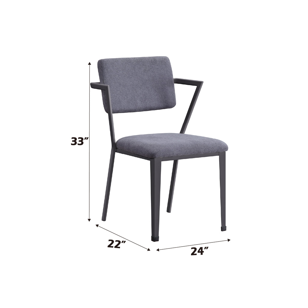 Cargo Gray Fabric & Gunmetal Finish Office Chair | Premium Home Decor - Grand Goldman