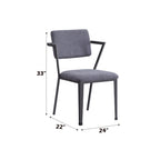 Cargo Gray Fabric & Gunmetal Finish Office Chair | Premium Home Decor - Grand Goldman