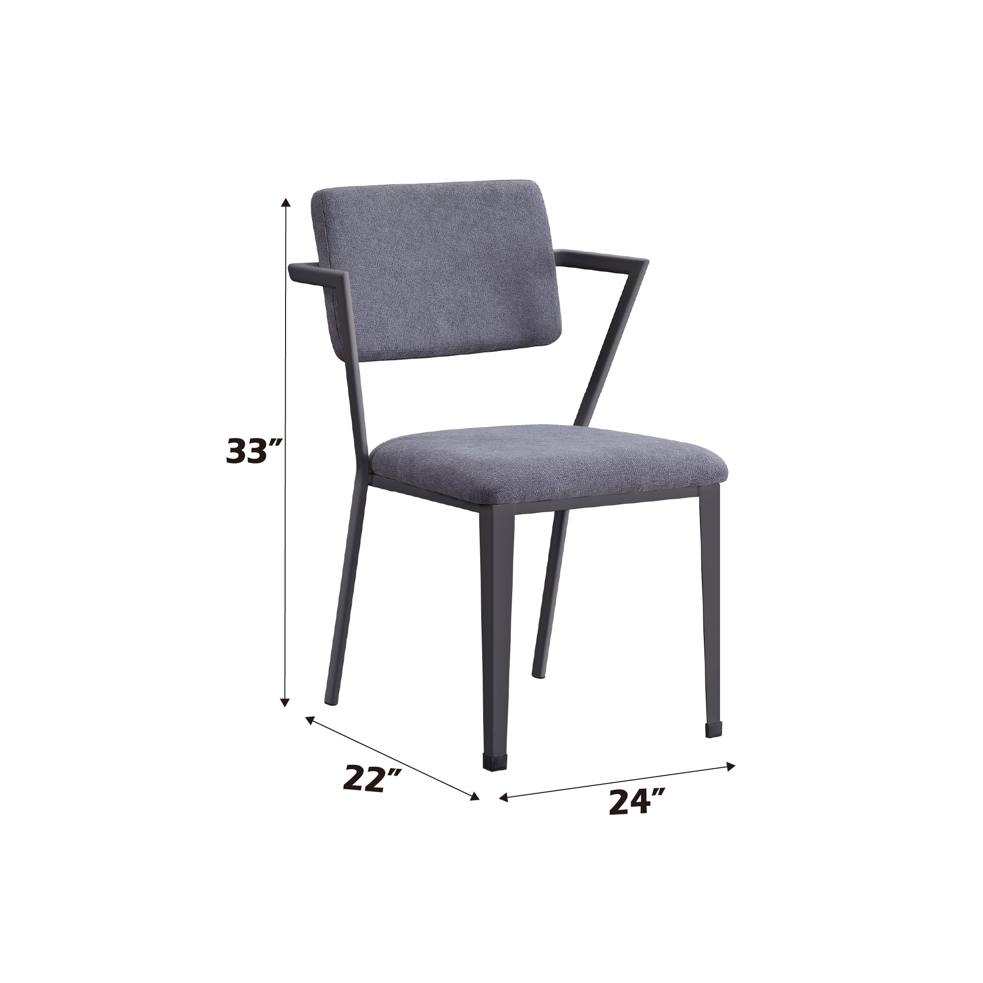 Cargo Gray Fabric & Gunmetal Finish Office Chair | Premium Home Decor - Grand Goldman