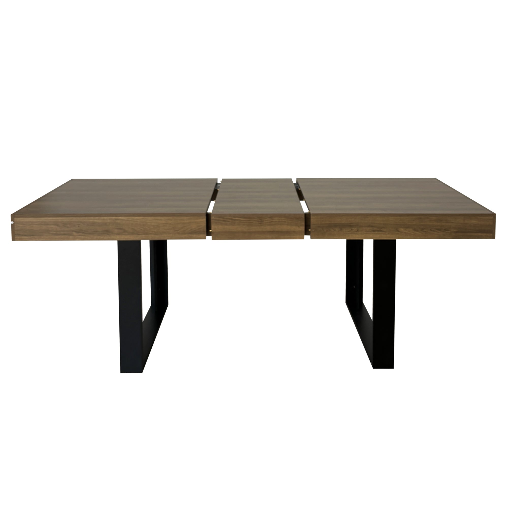 Rectangle extendable dining table for 6-10 people aged effect wood and black 160-200 cm - Grand Goldman Shop