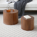 Round Coffee Table Set of 2, Nesting Coffee Tables for  MDF with  veneer .for living room,office,bedroom,Natural, 4Colors - Grand Goldman Shop