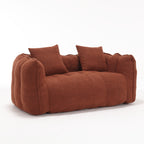 Cozy Beanbag Chair with High Resilience Foam Core for Two - Red Chenille, 66x35x25 inches - Grand Goldman Shop