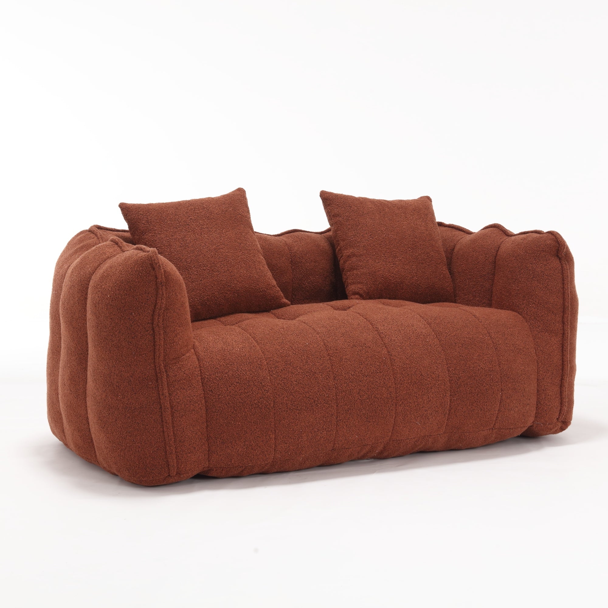 Cozy Beanbag Chair with High Resilience Foam Core for Two - Red Chenille, 66x35x25 inches - Grand Goldman Shop