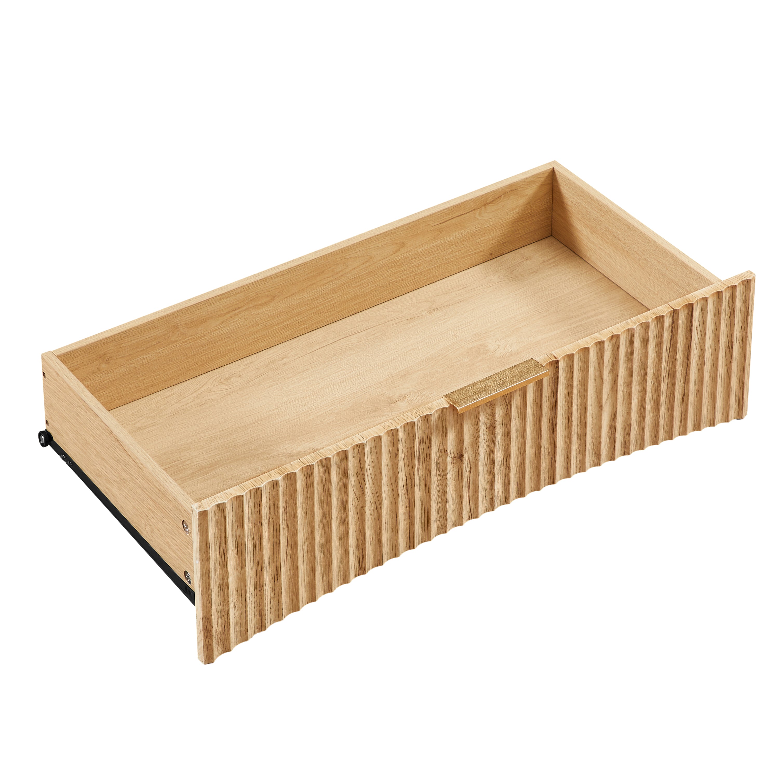 Fluted 3 Drawer Dresser, Modern Tall Chest of Drawers with Vertical Grooved Design, Wood Storage Cabinet with Metal Handles for Bedroom Living Room, Oak. (23.6'W x 15'D x 30'H). - Grand Goldman Shop