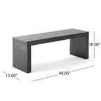 Acacia Wood Dining Bench, Black - Grand Goldman Shop
