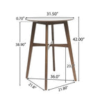 Mid-Century Modern Round Wooden Bar Table – 42' High Bar Table with Tapered Legs for Kitchen, Dining Room or Home Bar, Natural Walnut - Grand Goldman Shop
