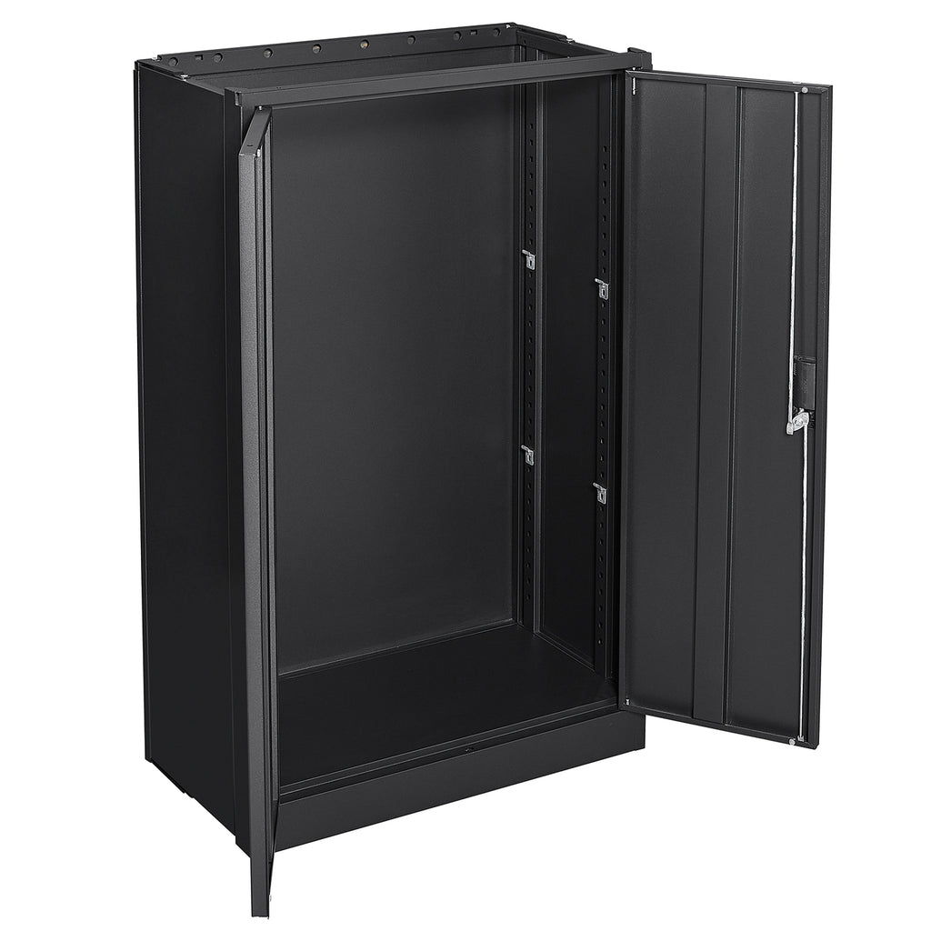 Black Metal Storage Cabinet with Locking Doors and Adjustable Shelf, Folding Filing Locker for Home Office, School, Garage, S