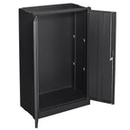 Black Metal Storage Cabinet with Locking Doors and Adjustable Shelf, Folding Filing Locker for Home Office, School, Garage, S