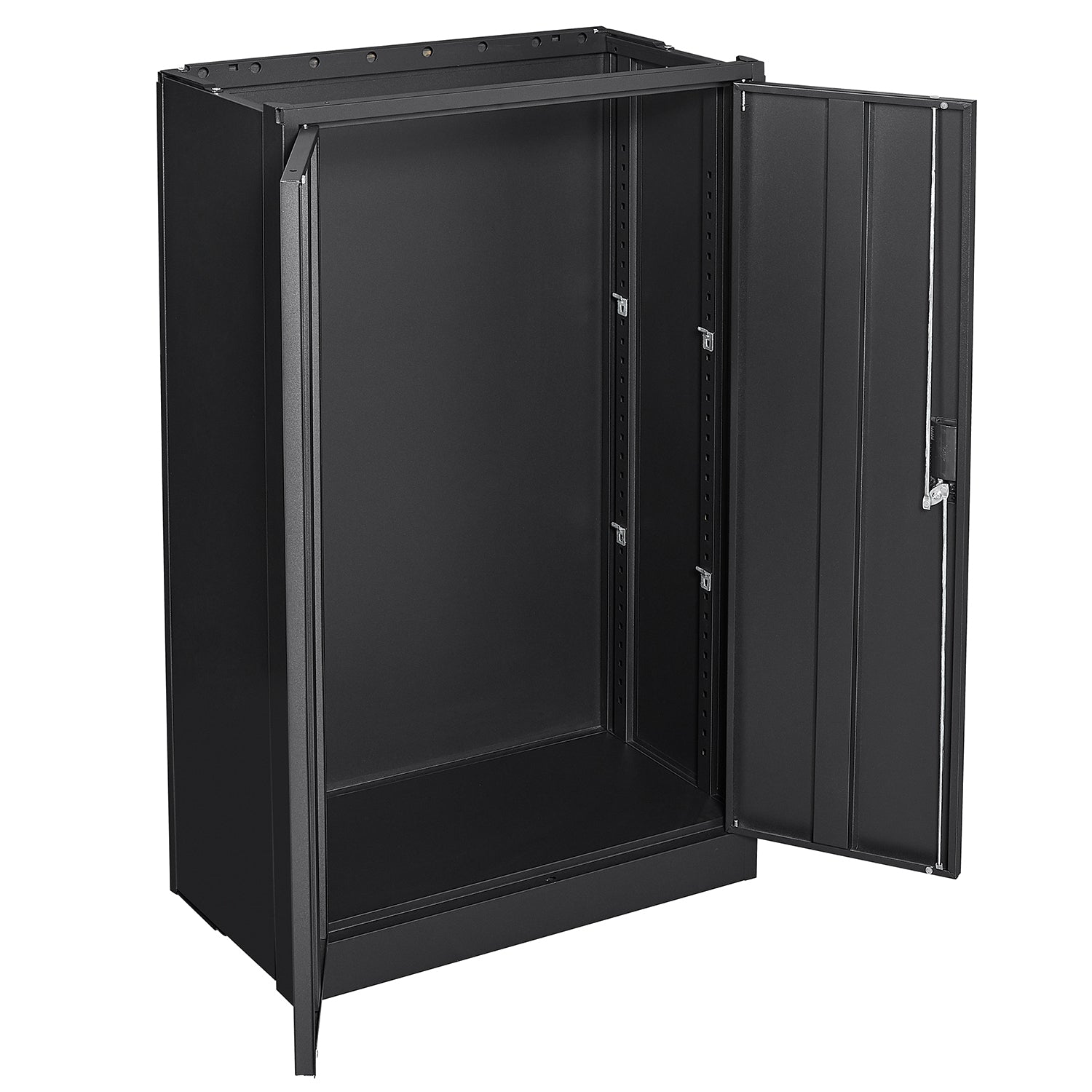 Black Metal Storage Cabinet with Locking Doors and Adjustable Shelf, Folding Filing Locker for Home Office, School, Garage, S