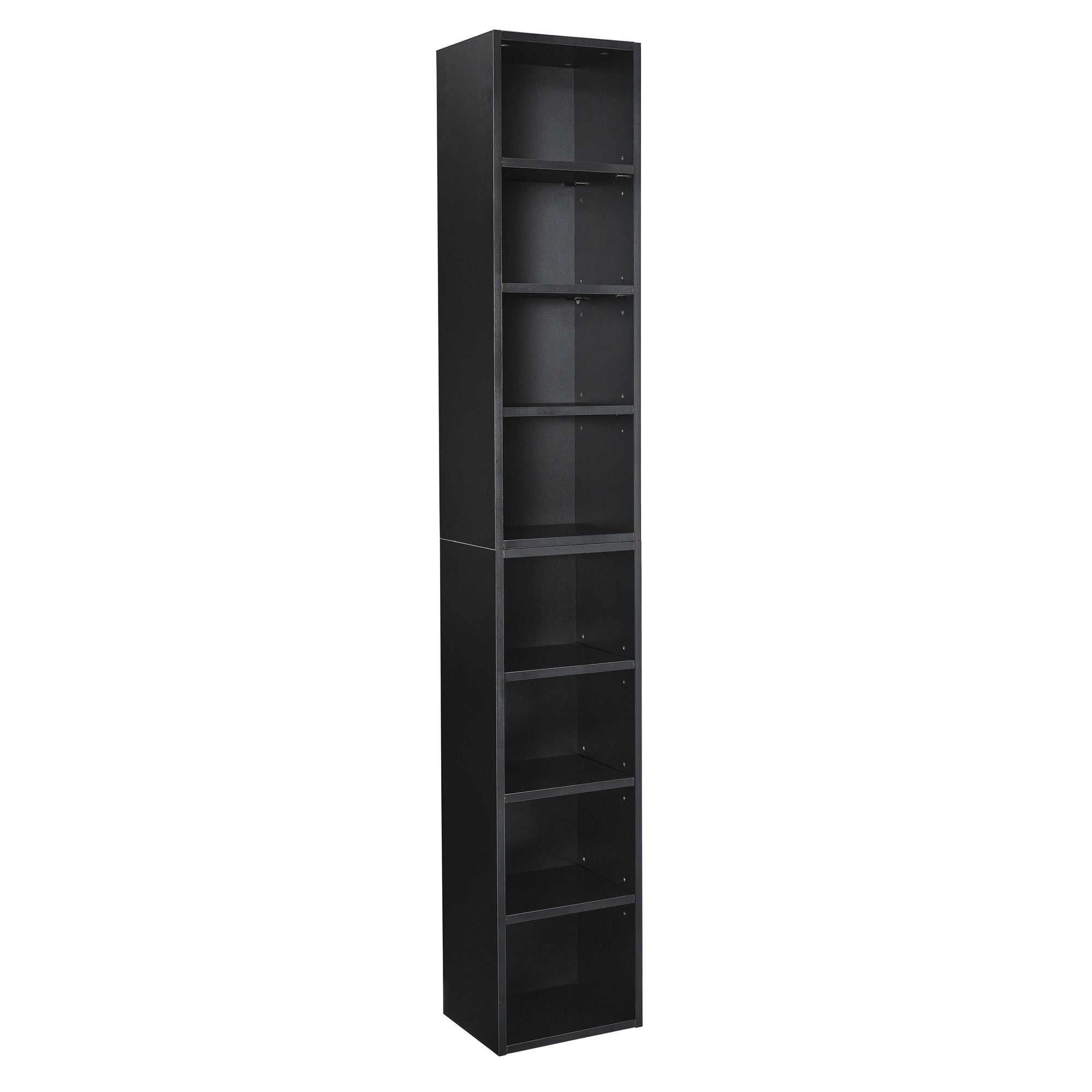 8-Tier Media Tower Rack, CD DVD Slim Storage Cabinet with Adjustable Shelves, Tall Narrow Bookcase Display Bookshelf for Home Office,Multi-functional double-decker bookcase - Grand Goldman Shop