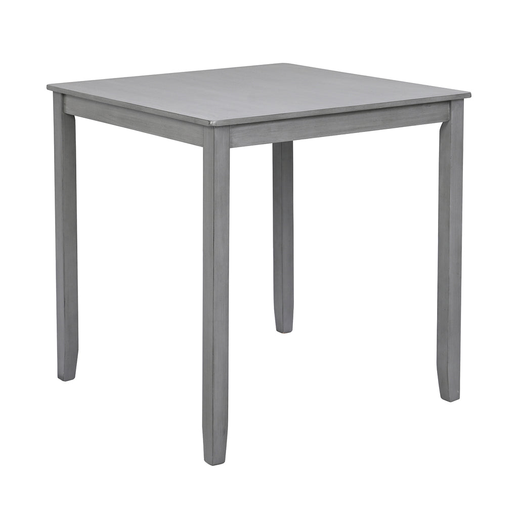 Wooden Dining Square Table, Kitchen Table for Small Space, 4 Person Counter Height Table, Gray, ONLY THE TABLE - Grand Goldman Shop