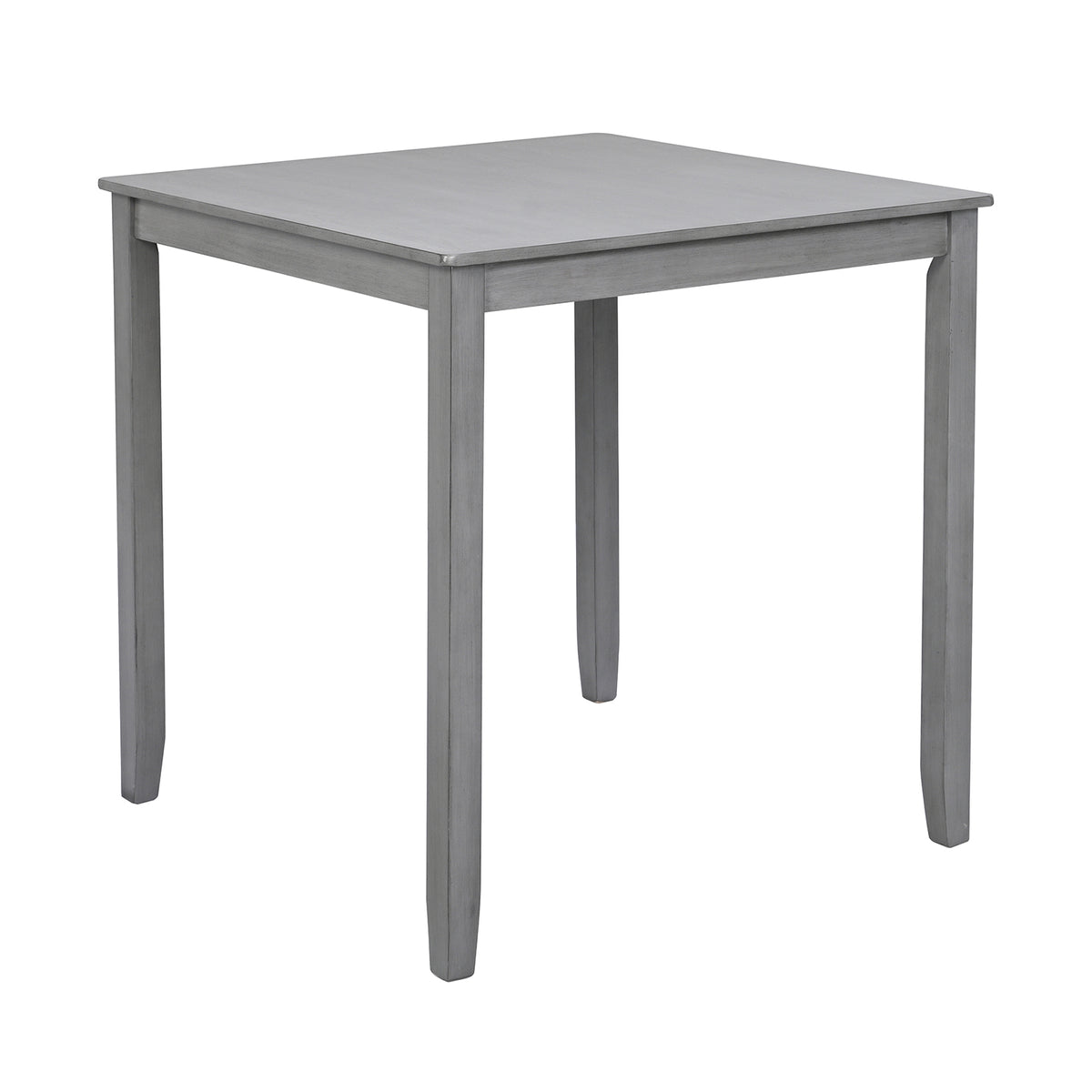 Wooden Dining Square Table, Kitchen Table for Small Space, 4 Person Counter Height Table, Gray, ONLY THE TABLE - Grand Goldman Shop