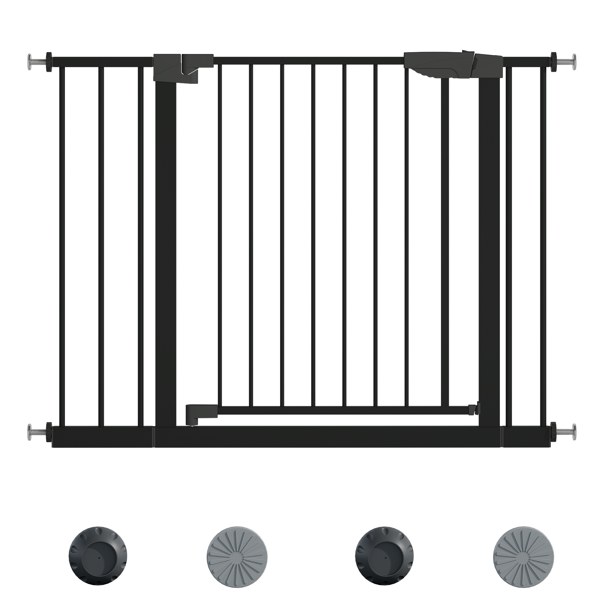 29.5-45.3' Wide Baby Gate with wall protector for Stairs, Dog Gate Indoor for Doorways, No Drilling Pressure Mounted Pet Gate