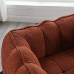 Soft Chenille Bean Bag Chair with High Resilient Foam for Living Room and Bedroom, Comfortable Square Lazy Sofa with Footstool for Adults - Grand Goldman Shop