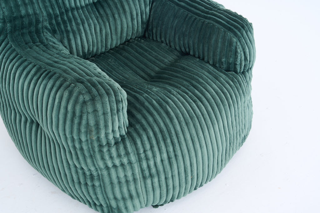 010-Soft Fluffy Corduroy Fabric Bean Bag Chair Filled With Memory Sponge,Green - Grand Goldman Shop