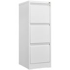 Steel Vertical File Cabinet with Lock - 3-Drawer Metal Storage for A4/Legal/Letter - White, 14.65 x 14.75 x 40.50 inches - Gr