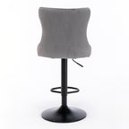 A&A Furniture,Swivel Velvet Barstools Adjusatble Seat Height from 25-33 Inch,17.7 inch base, Modern Upholstered Bar Stools with Backs Comfortable Tufted for Home Pub and Kitchen Island,Gray,Set of 2 - Grand Goldman Shop