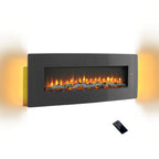 48 inch Curved Front Wall Mounted Electric Fireplace with remote and multi color flame & emberbed - Grand Goldman Shop