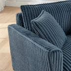 Lazy sofa chair, comfortable single-person sofa chair, with a backrest and soft seat cushion, having armrests on both sides, suitable for living room and bedroom - Blue - Grand Goldman Shop