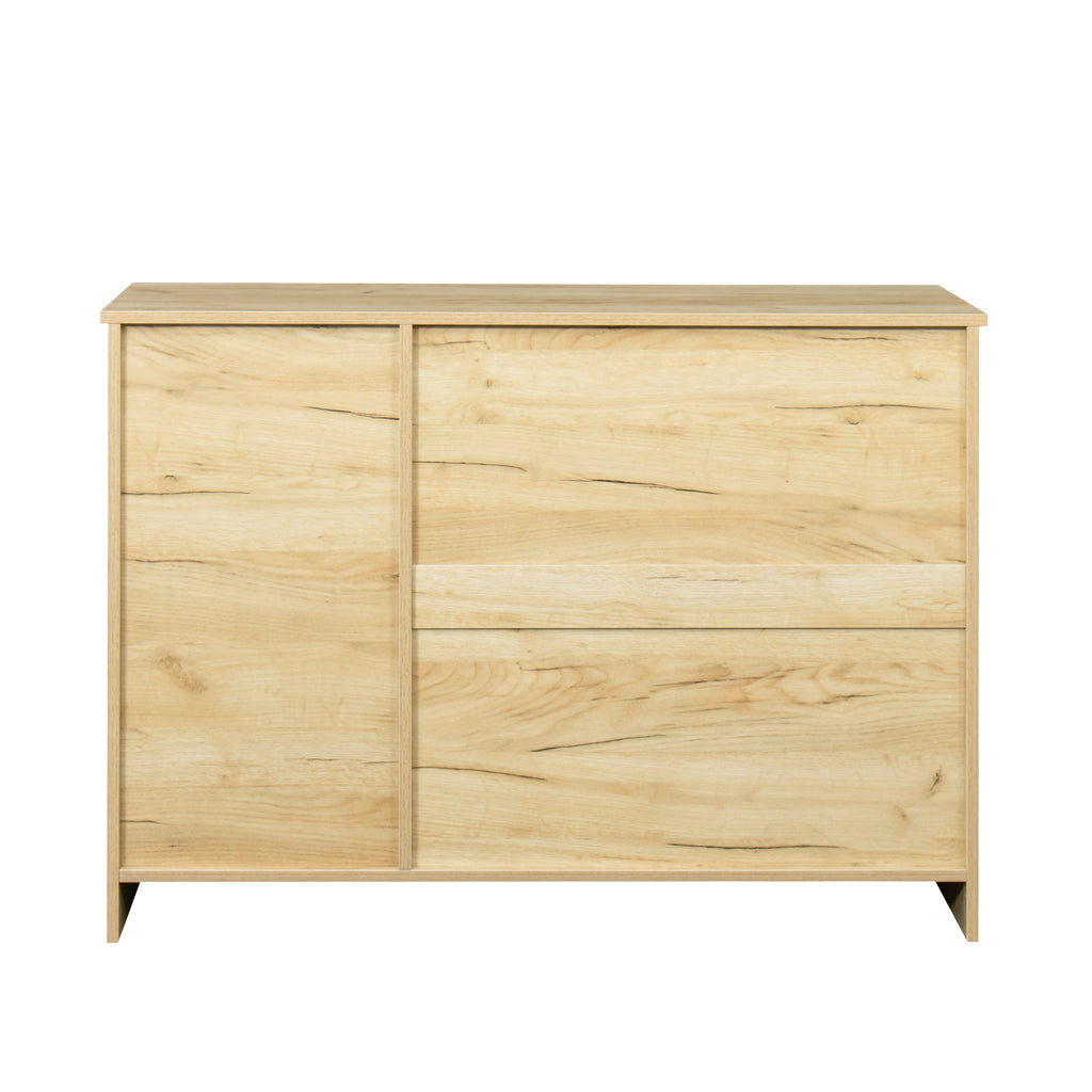 Modern Wood Buffet Sideboard with 2 doors&1 Storage and 2drawers -Entryway Serving Storage Cabinet Doors-Dining Room Console, 43.3 Inch, Oak - Grand Goldman Shop
