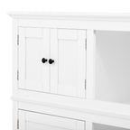 3-in-1 Hall Tree with Overhead Storage Cabinet, 3 Adjustable Side Shelves, 4 Heavy-Duty Hooks, 2 Spacious Drawers, Grooved Back Panel Design, Contrasting Seat Bench, Multifunctional Entryway Organizer - Grand Goldman Shop