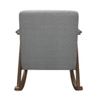 Modern Home Furniture 1pc Rocking Chair Gray Fabric Upholstered Dark Walnut Finish Wood Cushion Seat and Back - Grand Goldman Shop