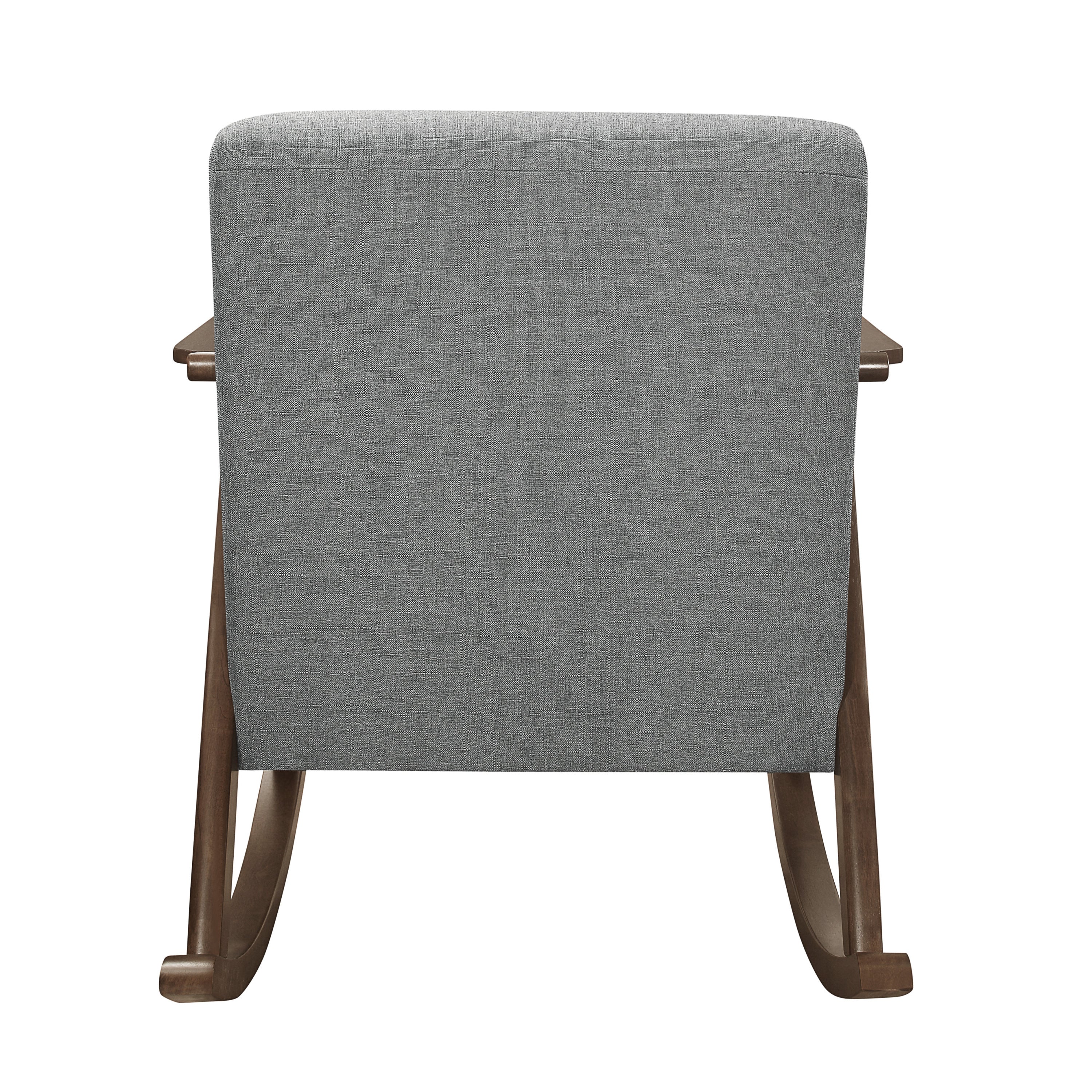 Modern Home Furniture 1pc Rocking Chair Gray Fabric Upholstered Dark Walnut Finish Wood Cushion Seat and Back - Grand Goldman Shop