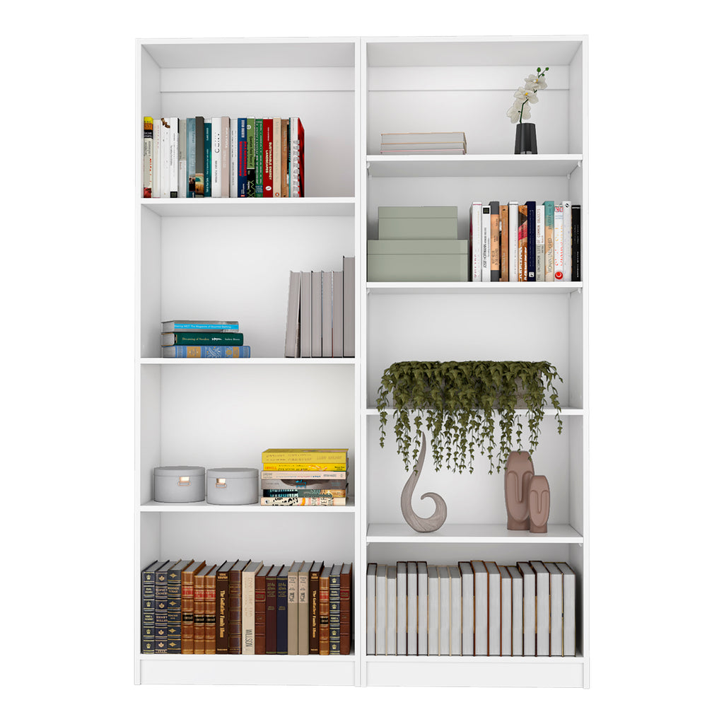2 Piece Bookcase Living Room Set,  Storage Cabinet, 49' Wide and 9 Shelves White | Premium Home Decor - Grand Goldman