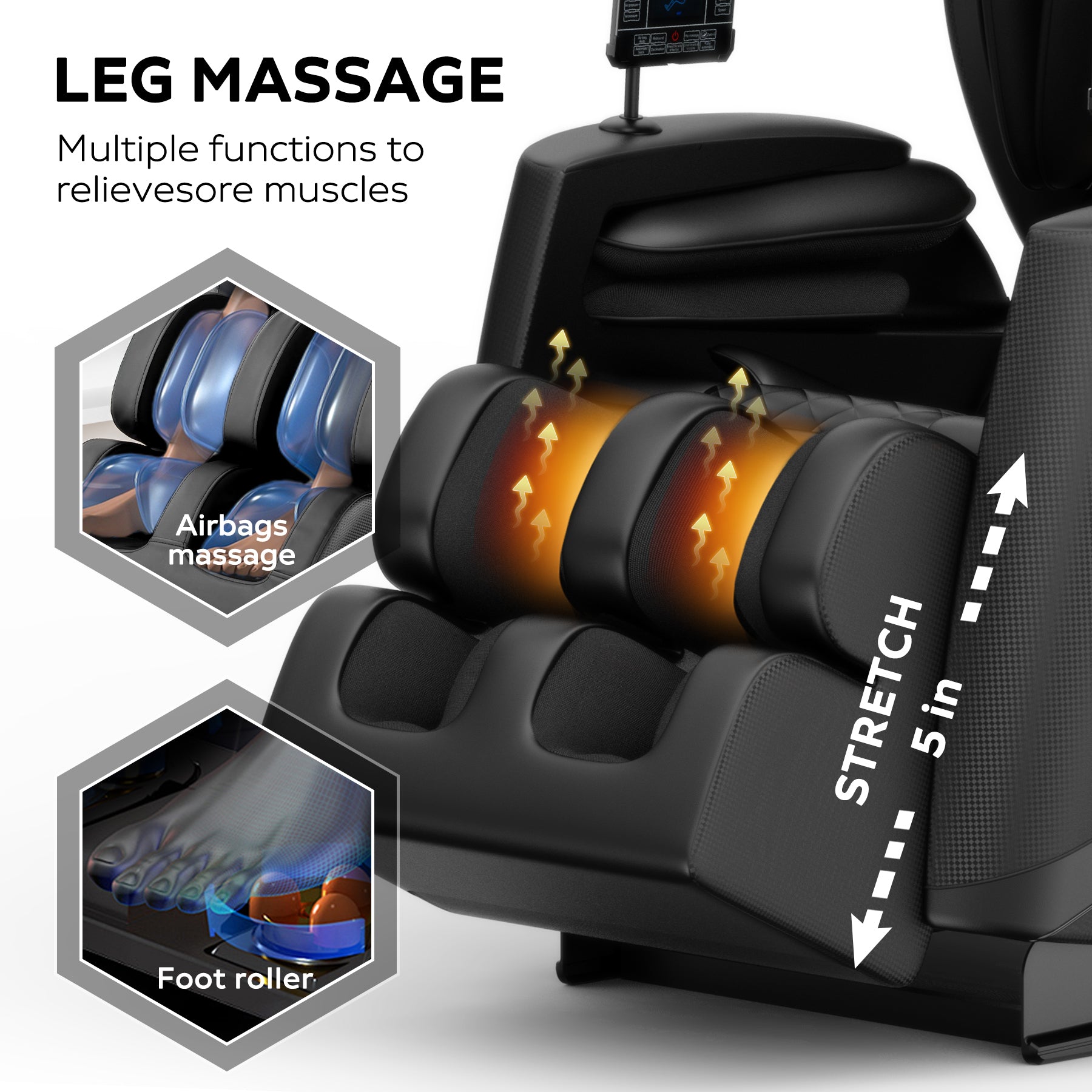 2024 Massage Chair Recliner with Zero Gravity with Full Body Air Pressure - Grand Goldman Shop