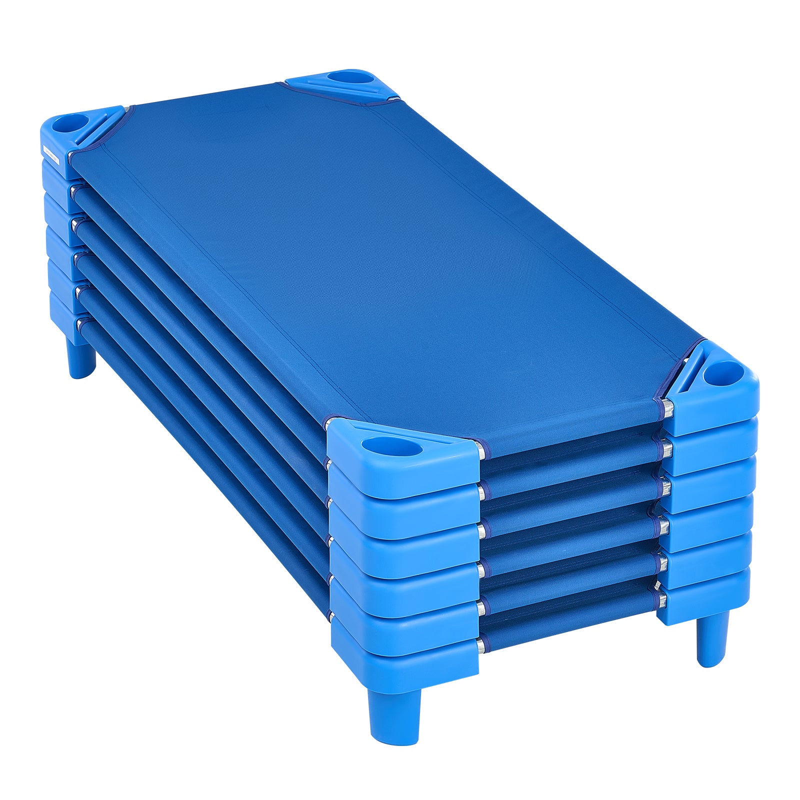 Stackable Kiddie Cot, Pack of 6, Portable Toddler Nap Cots, Standard Size 52' L x 23' W Daycare Cots for Kids, Preschool Clas