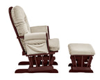 Mason Glider and Ottoman Espresso Wood and Beige Fabric - Grand Goldman Shop