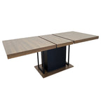 Rectangle extendable dining table for 6-10 people aged effect wood and black 160-200 cm - Grand Goldman Shop