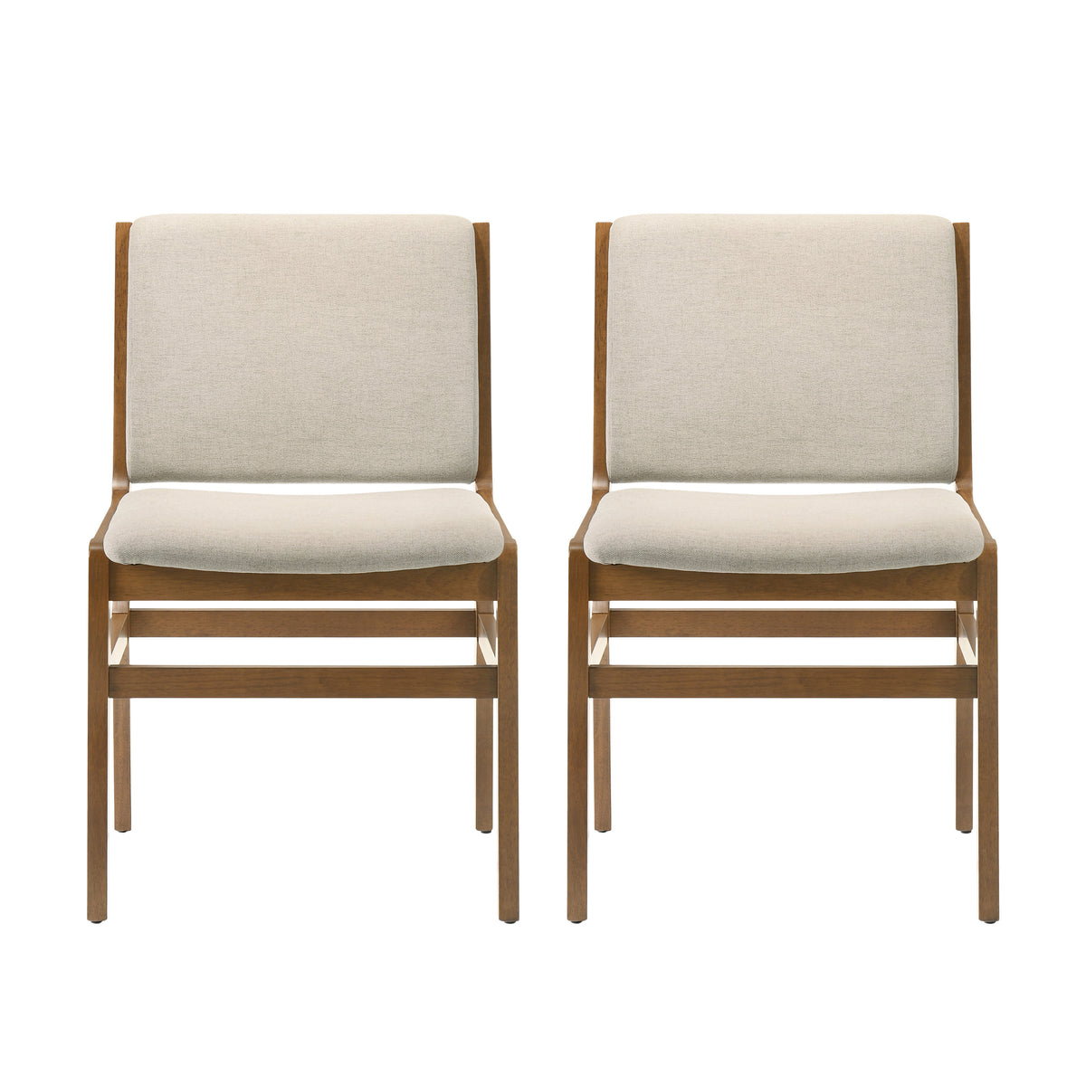 Elegant Dining Chair Set of Two Sophisticated Style Wheat Fabric - Grand Goldman Shop