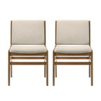 Elegant Dining Chair Set of Two Sophisticated Style Wheat Fabric - Grand Goldman Shop