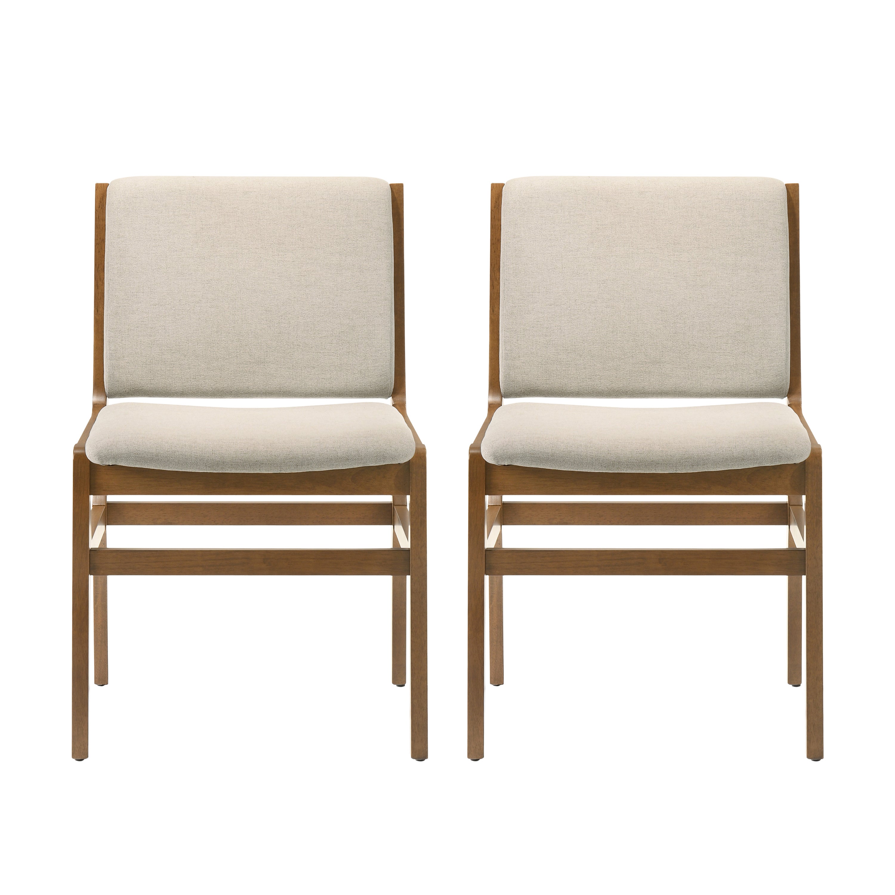Elegant Dining Chair Set of Two Sophisticated Style Wheat Fabric - Grand Goldman Shop