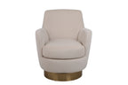 Velvet Swivel Barrel Chair, Swivel Accent Chairs Armchair for Living Room, Reading Chairs for Bedroom Comfy, Round Barrel Chairs with Gold Stainless Steel Base (Beige) - Grand Goldman Shop