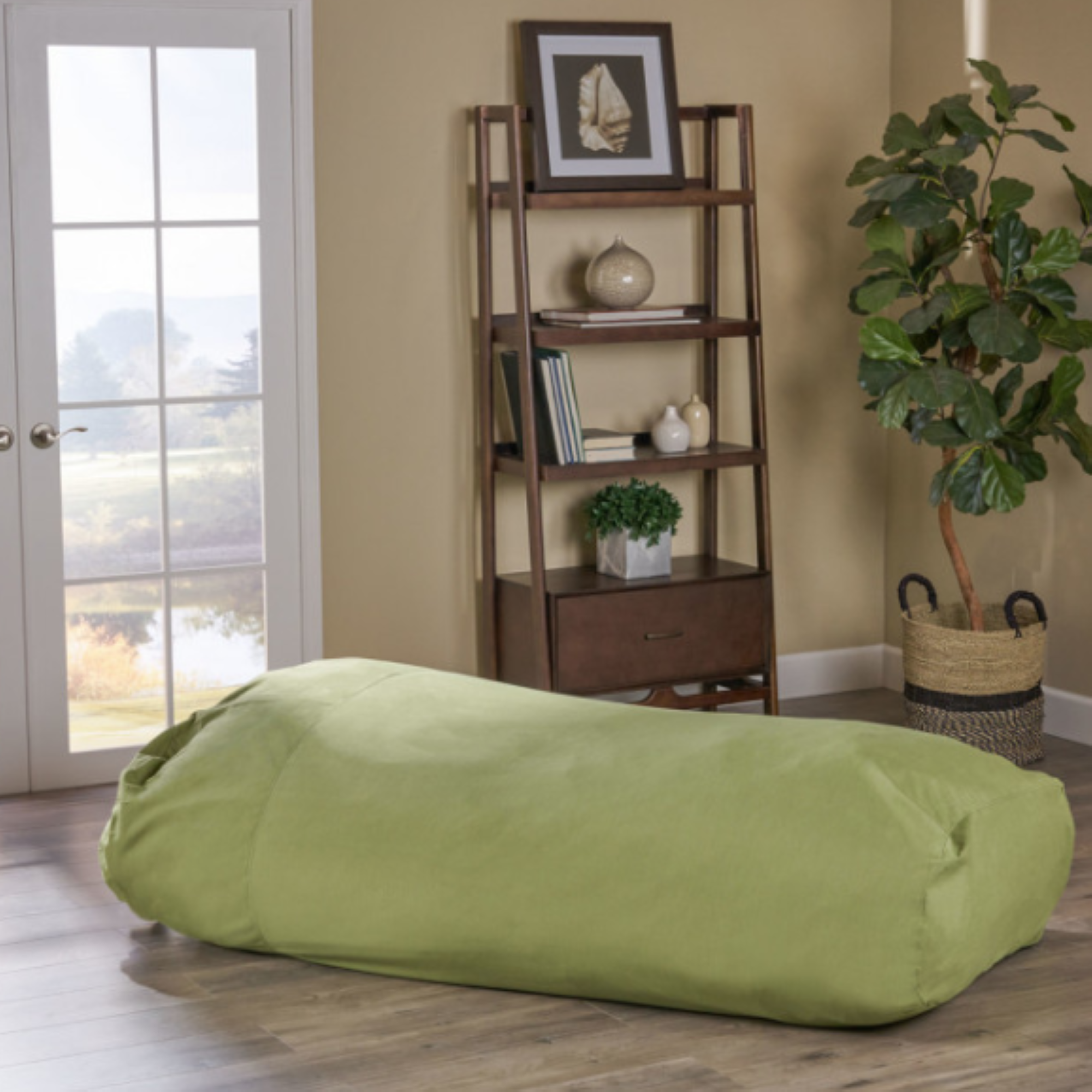 Kasper Water Resistant 6'x3' Lounger Bean Bag, Green, Waterproof Fabric, Rectangular Design - Grand Goldman Shop