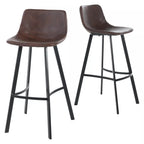 Set of 2 30' Dax Faux Leather Barstool Brown - Grand Goldman Shop